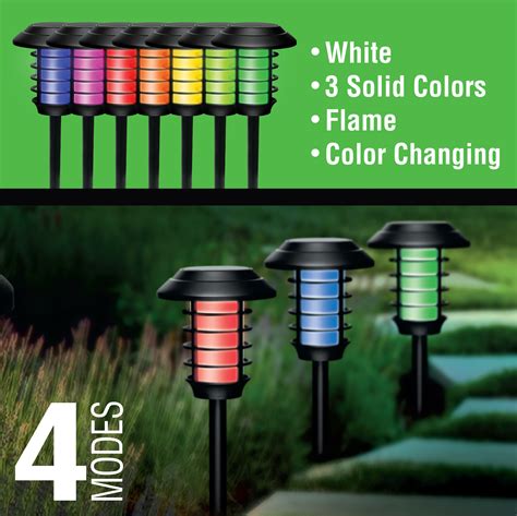 color changing solar path lights|Bell + Howell Color Changing LED Solar Powered Disk Lights.